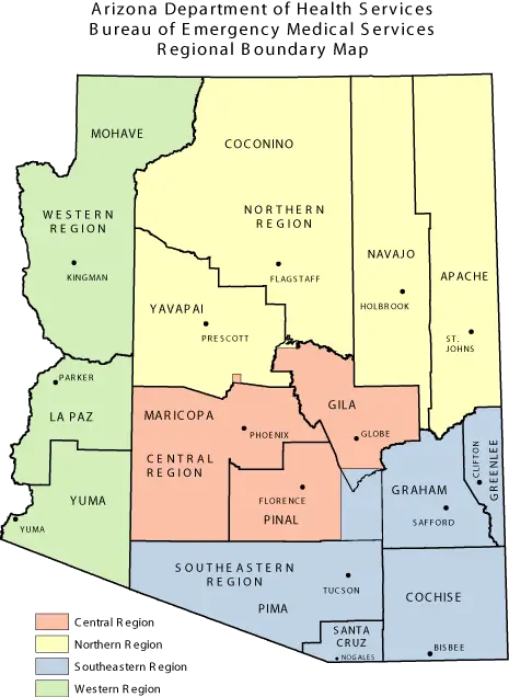 Arizona EMS Regional Map
